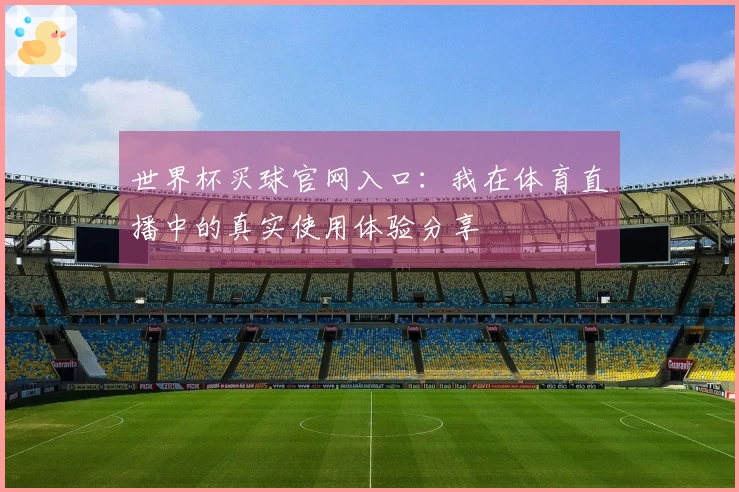 世界杯买球官网入口：我在体育直播中的真实使用体验分享